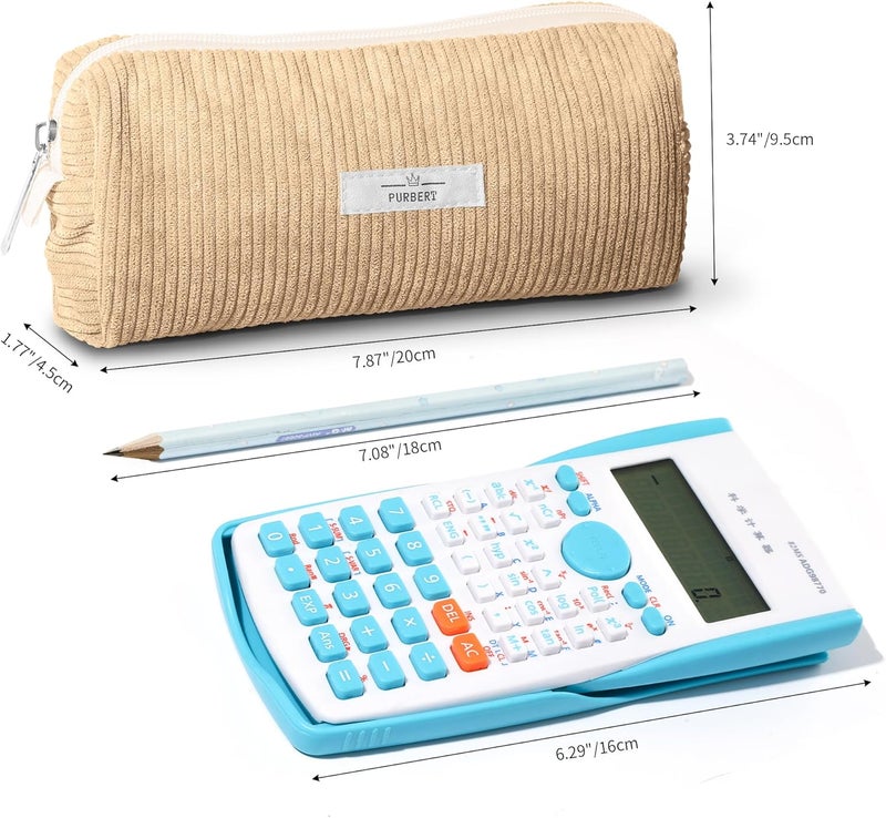Purbert Pencil Bag Pen Case, Soft Corduroy Small Pencil Pouch Organizer with Zipper, Cute Pencil Case Pouch Stationery for Girls and Boys – Apricot - Image 3
